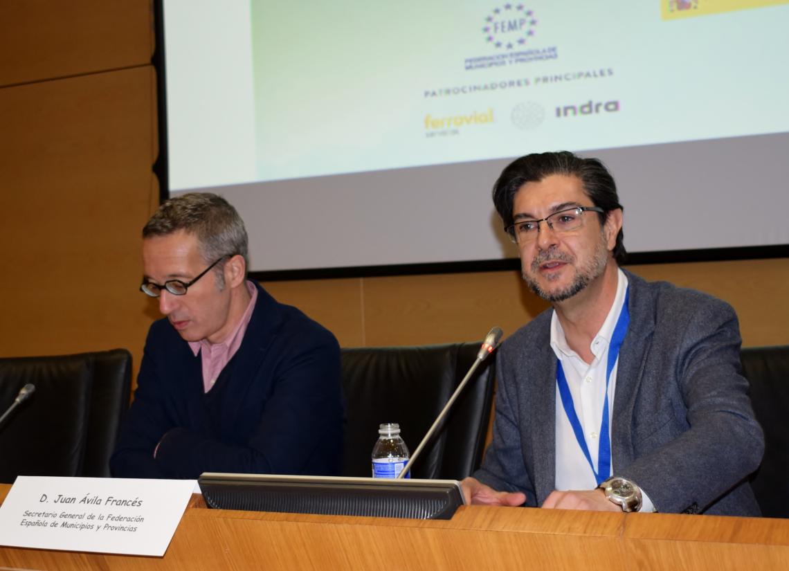 El Secretario General de la FEMP, Juan Ávila, y el Secretario de Estado, José María Lasalle, en la inaguración de la Jornada.