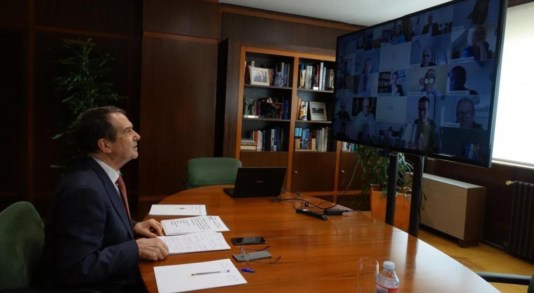Abel Caballero, en el transcurso de la reunión telemática