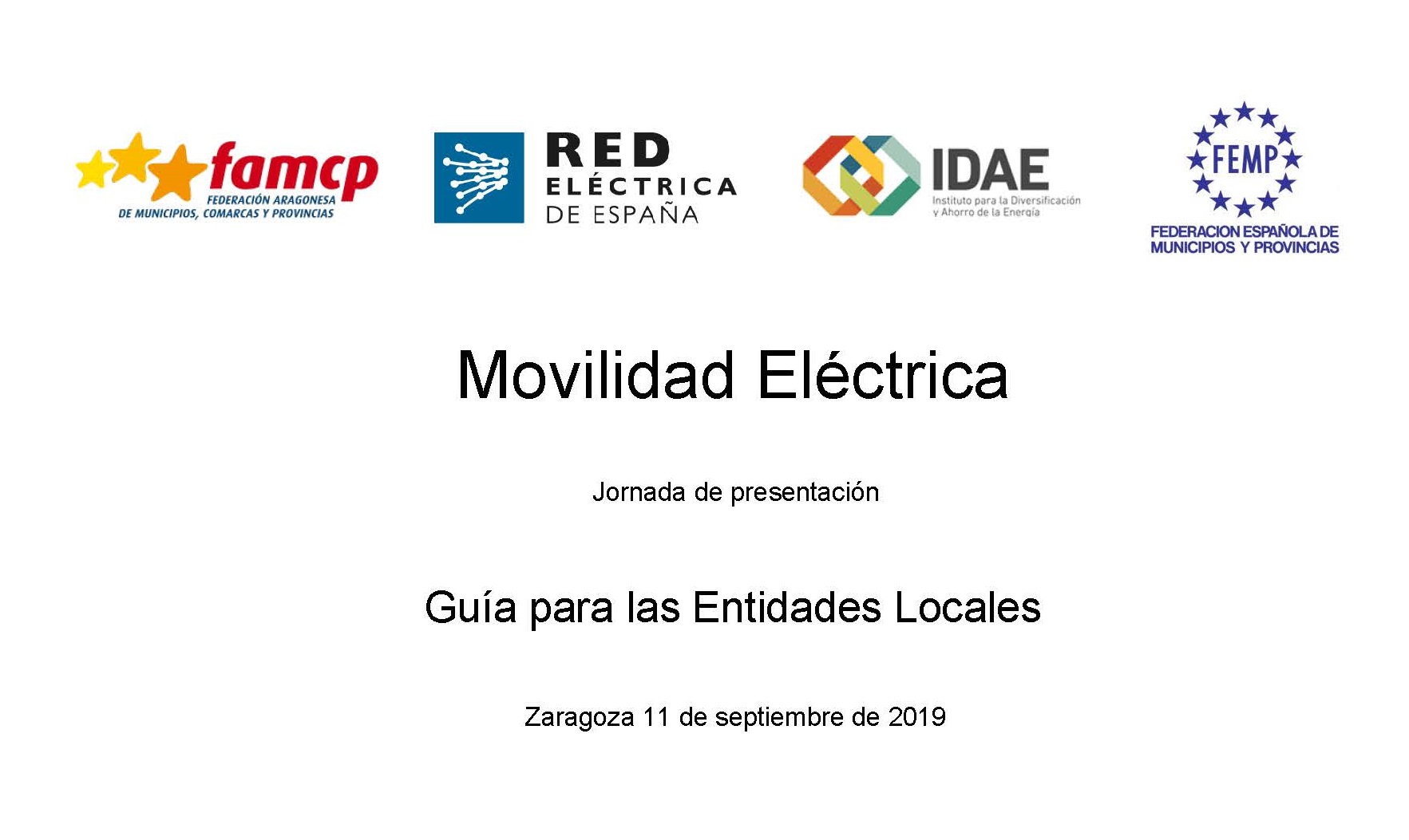 Movilidad Eléctrica. Jornada de presentación de la Guía para las Entidades Locales