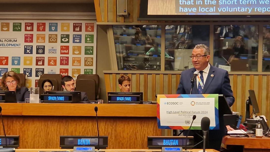 El Presidente de la Red de EELL de la AGENDA 2030, de la FEMP, en las Naciones Unidas