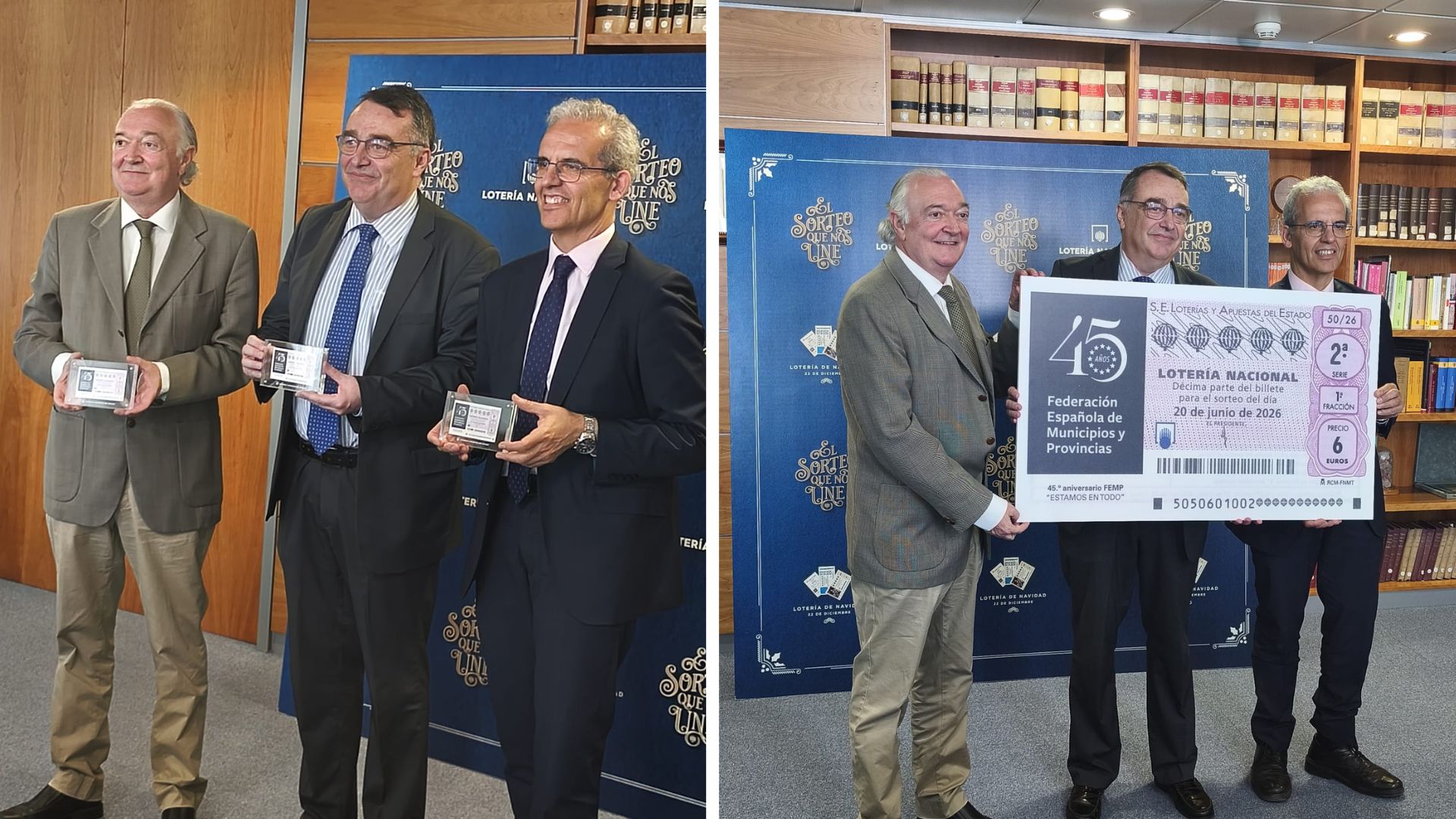 Un décimo de Lotería Nacional conmemora el 45º aniversario de la FEMP